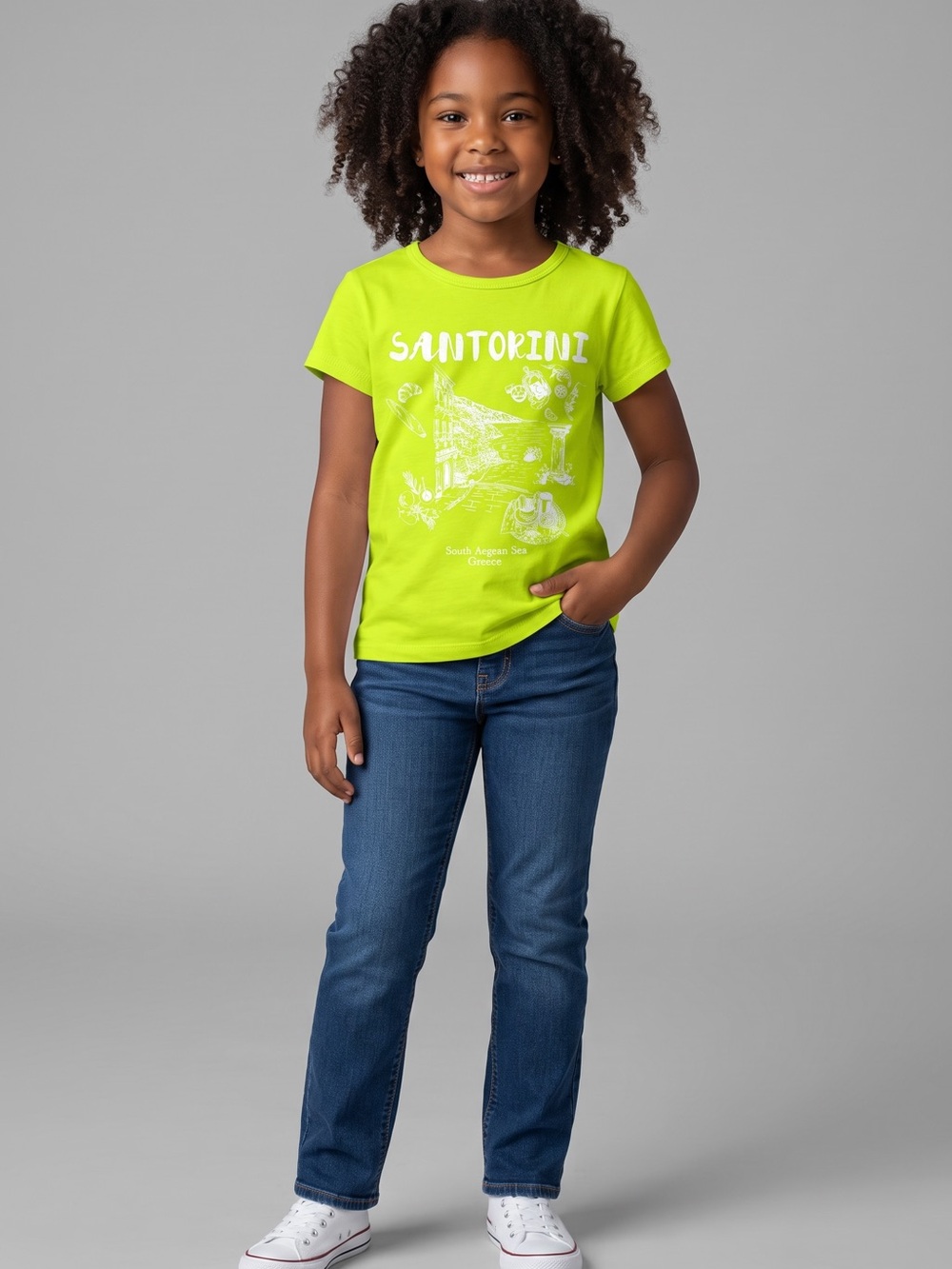 Art Class - NWT - Kids Santorini Graphic Tee - Neon Green